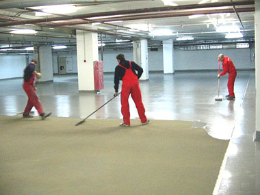 Пропитки и краски по бетону; обеспыливание бетонных полов; наливные полы